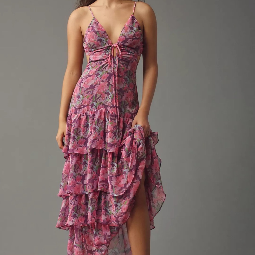 ASTR The Label Aneira Floral Tiered Maxi Dress